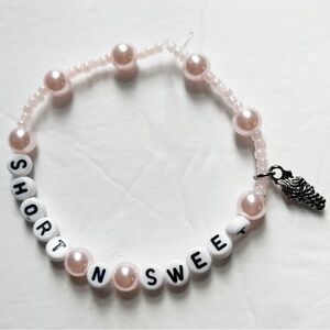 Sabrina Carpenter Short N Sweet Beaded Friendship Bracelet - Pink and Silver